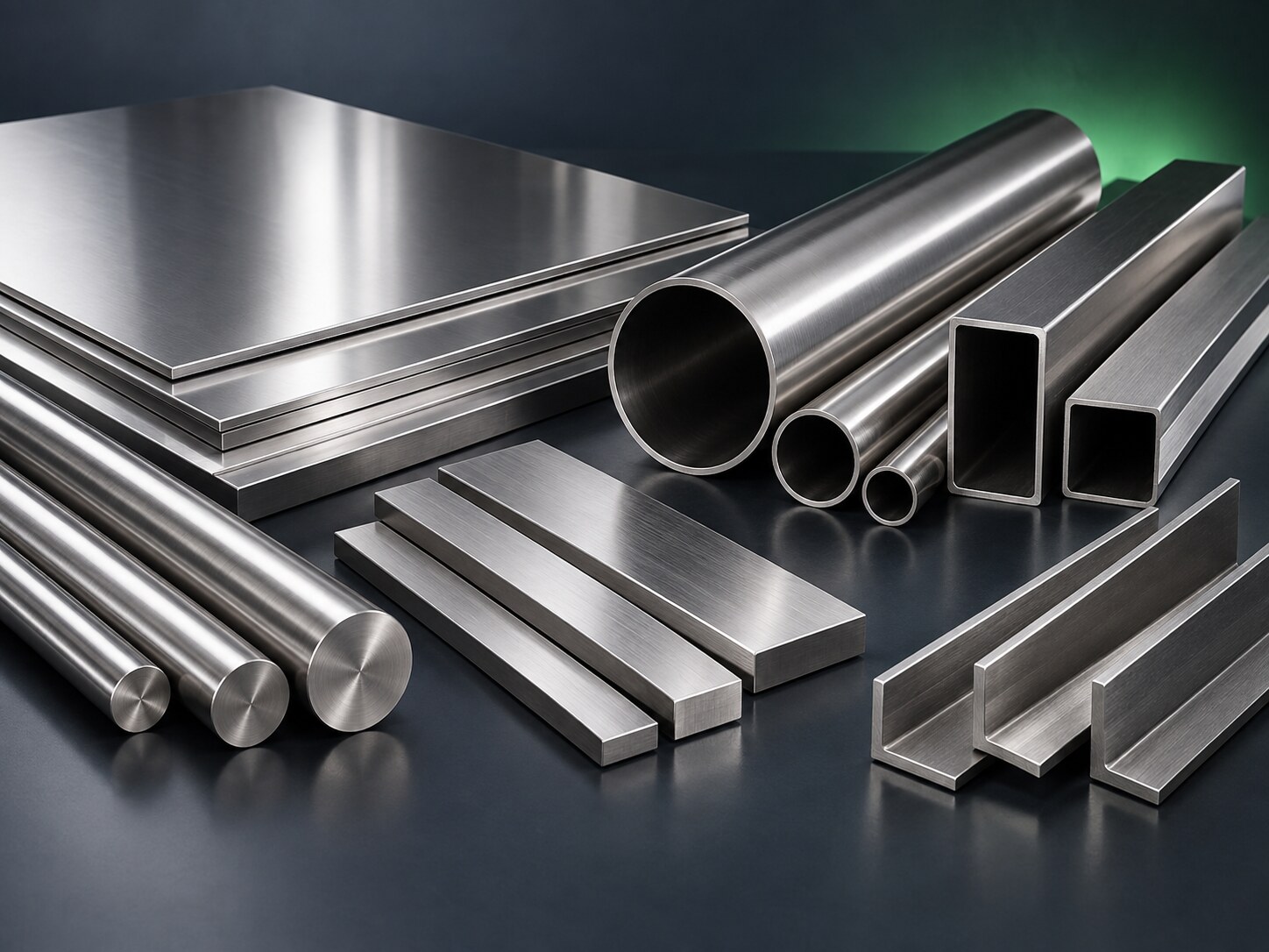 Planchas, tubos, barras y perfiles de acero inoxidable